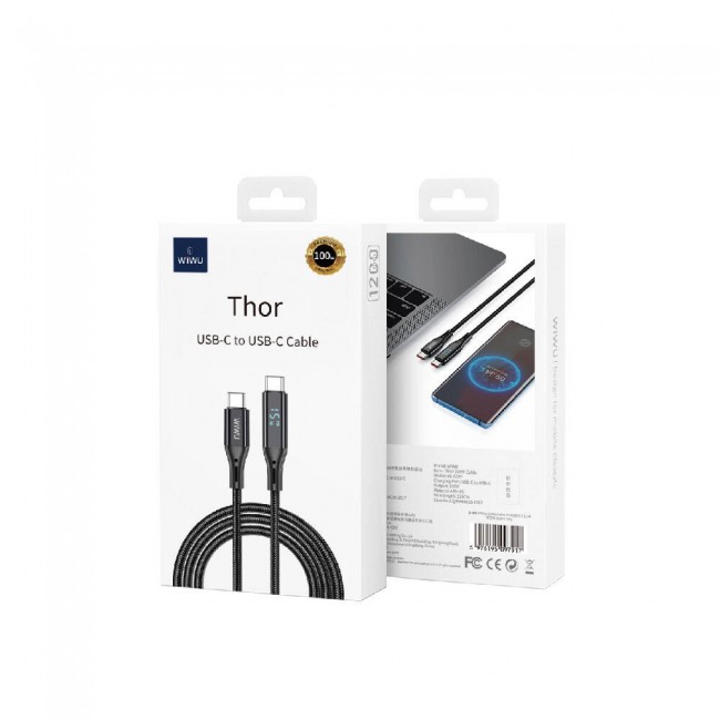 Wiwu Wi-C020 Thor Serisi 100W Hızlı Şarj Özellikli Type-C to Type-C Kablo 1.2M Wiwu Wi-C020 Thor Serisi 100W Hızlı Şarj Özellikli Type-C to Type-C Kablo 1.2M