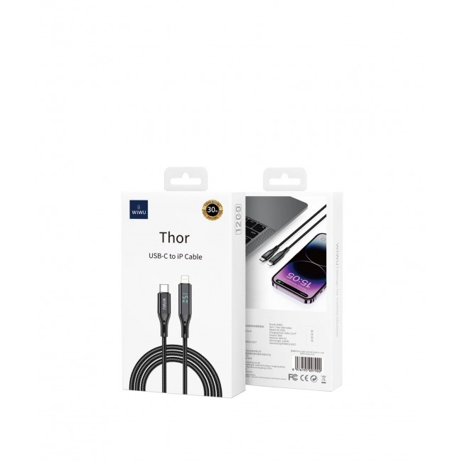Wiwu Wi-C020 Thor Serisi 30W Hızlı Şarj Özellikli Type-C to Lightning Kablo 1.2M Wiwu Wi-C020 Thor Serisi 30W Hızlı Şarj Özellikli Type-C to Lightning Kablo 1.2M