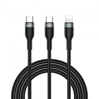 Wiwu Wi-C029 Concise Serisi 2in1 Type-C to Lightning PD Data ve Şarj Kablosu 100W 1.2M Wiwu Wi-C029 Concise Serisi 2in1 Type-C to Lightning PD Data ve Şarj Kablosu 100W 1.2M