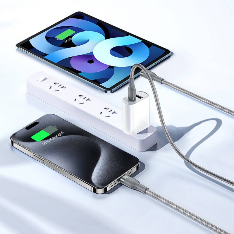 Bal-z Wiwu Wi-C029 Concise Serisi 2in1 Type-C to Lightning PD Data ve Şarj Kablosu 100W 1.2M