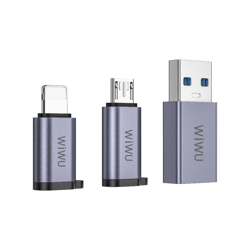 Bal-z Wiwu Wi-C031 Concise Serisi 3in1 Type-C to USB-A/Micro Usb/Lightning Adaptör Paketi