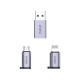 Wiwu Wi-C031 Concise Serisi 3in1 Type-C to USB-A/Micro Usb/Lightning Adaptör Paketi Wiwu Wi-C031 Concise Serisi 3in1 Type-C to USB-A/Micro Usb/Lightning Adaptör Paketi