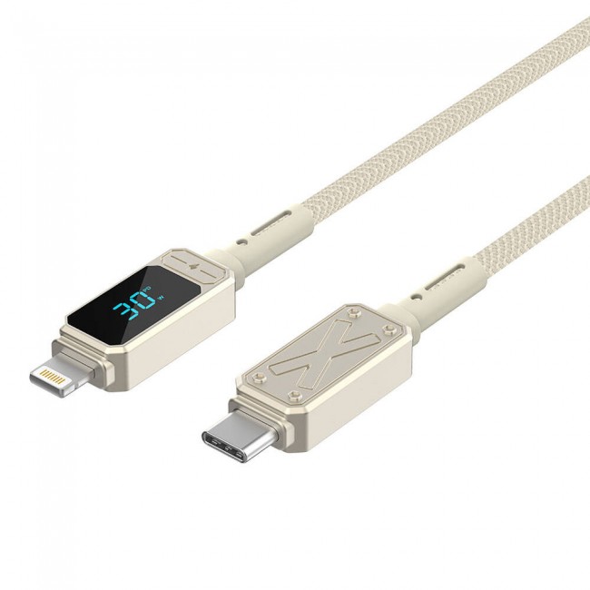 Wiwu Wi-C038 Titan Serisi Lightning to Type-C PD 30W LED Dijital Göstergeli Şarj ve Data Kablosu 1.2M Wiwu Wi-C038 Titan Serisi Lightning to Type-C PD 30W LED Dijital Göstergeli Şarj ve Data Kablosu 1.2M