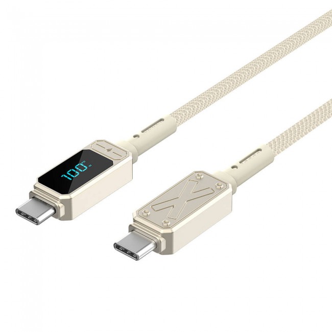 Wiwu Wi-C038 Titan Serisi Type-C to Type-C PD 100W LED Dijital Göstergeli Şarj ve Data Kablosu 1.2M Wiwu Wi-C038 Titan Serisi Type-C to Type-C PD 100W LED Dijital Göstergeli Şarj ve Data Kablosu 1.2M