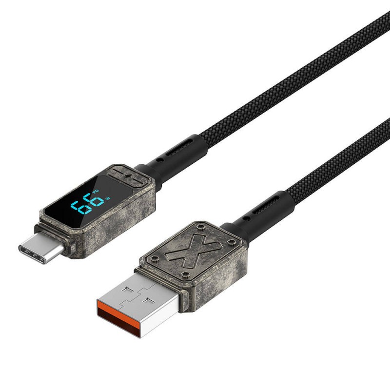 Bal-z Wiwu Wi-C038 Titan Serisi USB-A to Type-C 6A 66W LED Dijital Göstergeli Şarj ve Data Kablosu 1.2M