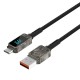 Wiwu Wi-C038 Titan Serisi USB-A to Type-C 6A 66W LED Dijital Göstergeli Şarj ve Data Kablosu 1.2M