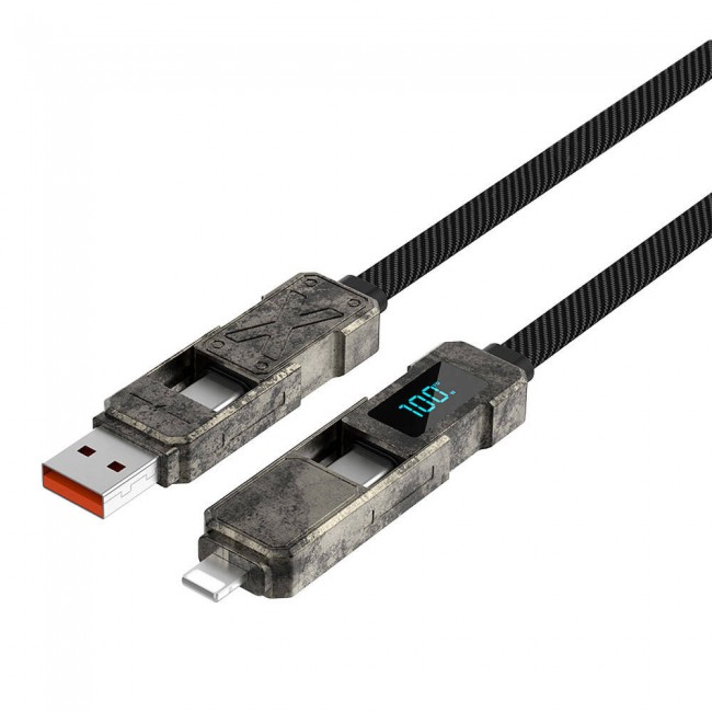 Wiwu Wi-C039 Titan Serisi 4in1 A+C to C+L LED Dijital Göstergeli Şarj ve Data Kablosu 15cm Wiwu Wi-C039 Titan Serisi 4in1 A+C to C+L LED Dijital Göstergeli Şarj ve Data Kablosu 15cm