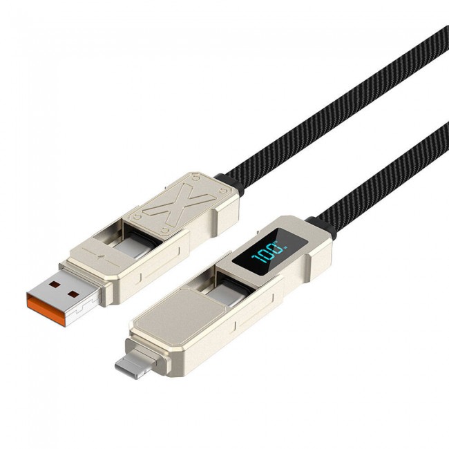 Wiwu Wi-C039 Titan Serisi 4in1 A+C to C+L LED Dijital Göstergeli Şarj ve Data Kablosu 15cm Wiwu Wi-C039 Titan Serisi 4in1 A+C to C+L LED Dijital Göstergeli Şarj ve Data Kablosu 15cm