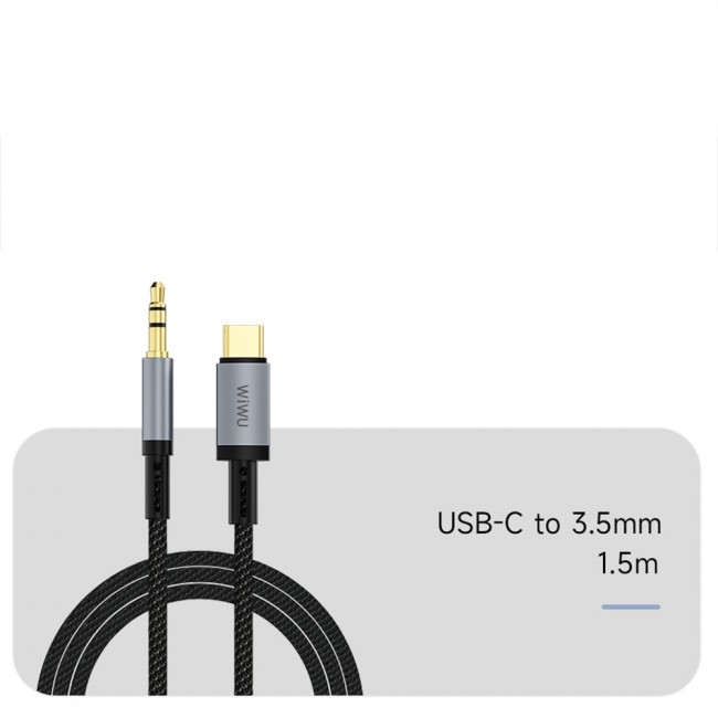Wiwu Wi-C048 Legend Audio Serisi Type-C to 3.5mm Aux Ses Kablosu 1.5M Wiwu Wi-C048 Legend Audio Serisi Type-C to 3.5mm Aux Ses Kablosu 1.5M
