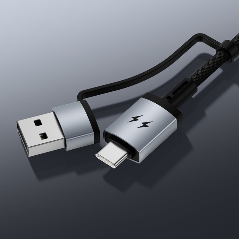 Bal-z Wiwu Wi-C050 Legend Serisi 3in1 USB-A + Type-C to Lightning – Type-C – Akıllı Saat Şarj Kablosu 100W 1.2M