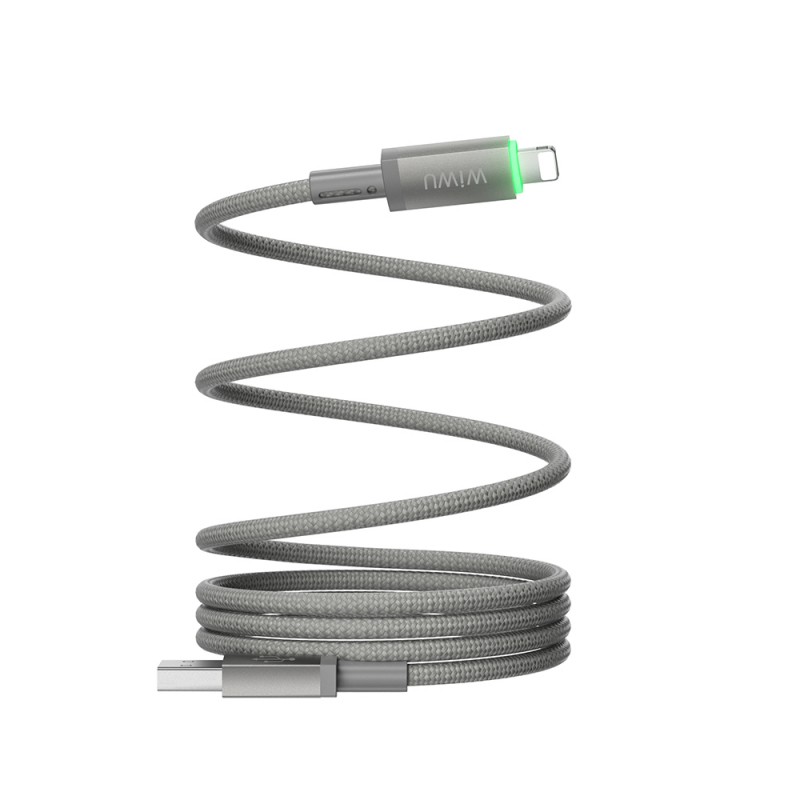 Bal-z Wiwu Wi-C081 Maglink Serisi Işıklı Magnetik USB-A to Lightning Işıklı Hızlı Şarj Özellikli Data ve Şarj Kablosu 1M