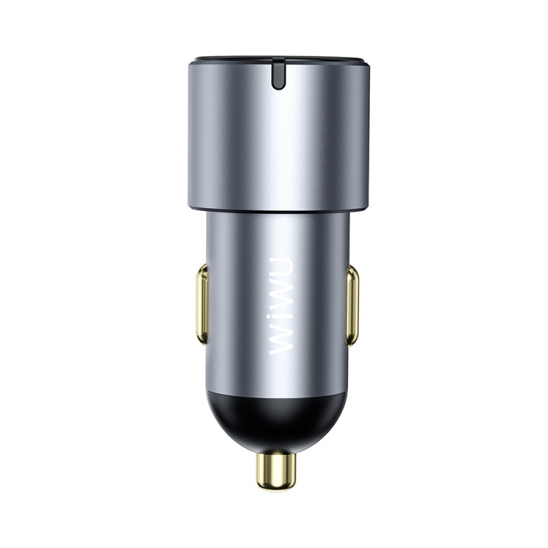 Bal-z Wiwu Wi-CC032 Nano Pro Serisi Dual Type-C + USB-A Hızlı Şarj Özellikli Akım Korumalı Araç Şarj Aleti PD VE QC3.0 60W