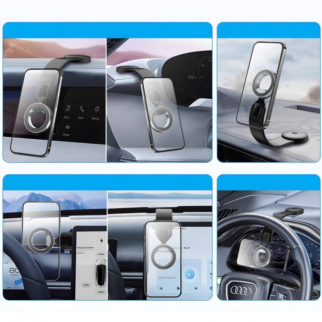 Wiwu Wi-CH053 Mago Serisi Magnetik Magsafe Uyumlu Bükülebilen Eğimi ve Düz Zemin Araç Telefon Tutacağı Wiwu Wi-CH053 Mago Serisi Magnetik Magsafe Uyumlu Bükülebilen Eğimi ve Düz Zemin Araç Telefon Tutacağı