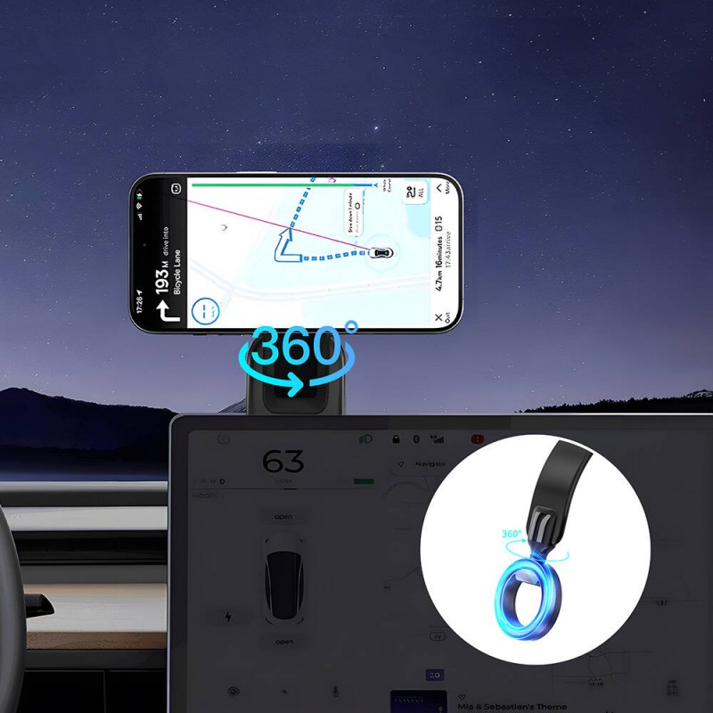 Bal-z Wiwu Wi-CH053 Mago Serisi Magnetik M-safe Uyumlu Bükülebilen Eğimi ve Düz Zemin Araç Telefon Tutacağı