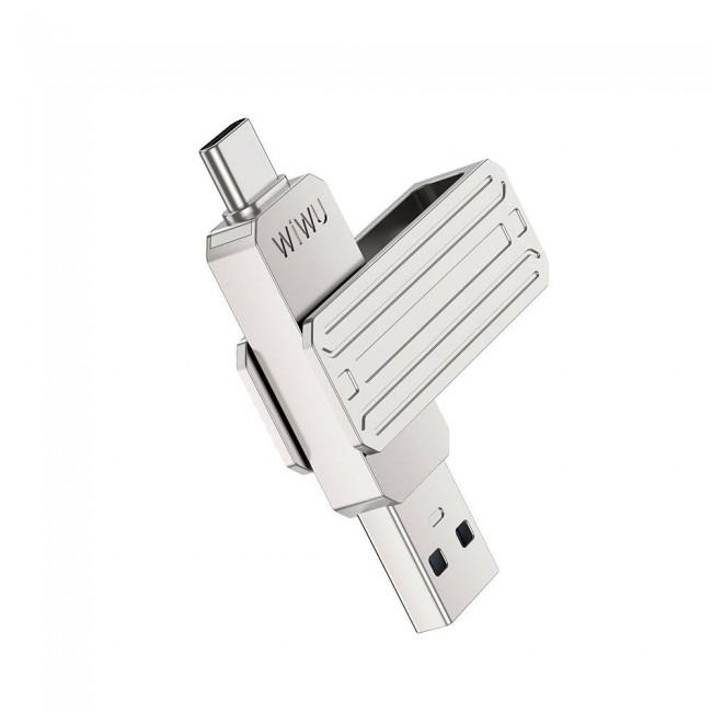 Wiwu Wi-FD001 3in1 USB3.2 Sürücü Disk USB-A + Lightning + Type-C OTG 128 GB Wiwu Wi-FD001 3in1 USB3.2 Sürücü Disk USB-A + Lightning + Type-C OTG 128 GB