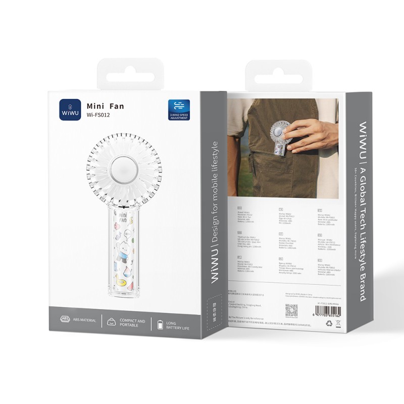 Bal-z Wiwu Wi-FS012 RGB Işıklı 3 Kademeli Portatif Mini Soğutucu El Fanı