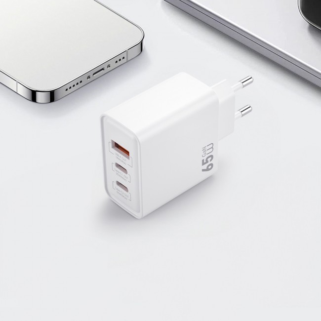 Wiwu Wi-G005 Essen Serisi GaN Tech PD Hızlı Şarj Özellikli Şarj Başlığı 65W Wiwu Wi-G005 Essen Serisi GaN Tech PD Hızlı Şarj Özellikli Şarj Başlığı 65W