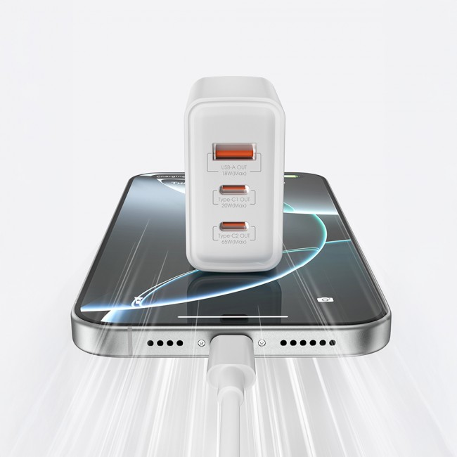 Wiwu Wi-G005 Essen Serisi GaN Tech PD Hızlı Şarj Özellikli Şarj Başlığı 65W Wiwu Wi-G005 Essen Serisi GaN Tech PD Hızlı Şarj Özellikli Şarj Başlığı 65W