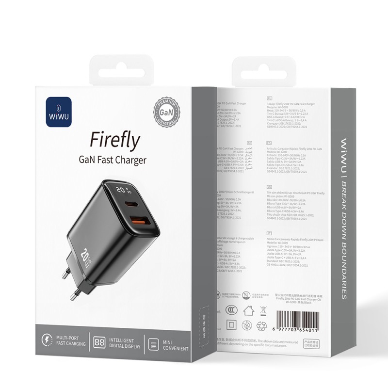 Bal-z Wiwu Wi-G009 Firefly Serisi GaN Tech PD Hızlı Şarj Özellikli Şarj Başlığı 20W
