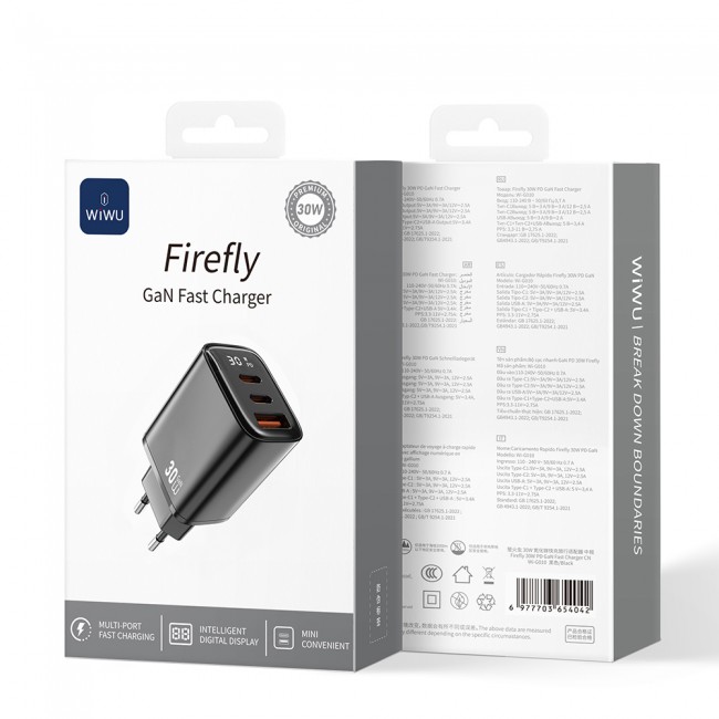 Wiwu Wi-G010 Firefly Serisi GaN Tech PD Hızlı Şarj Özellikli Şarj Başlığı 30W Wiwu Wi-G010 Firefly Serisi GaN Tech PD Hızlı Şarj Özellikli Şarj Başlığı 30W