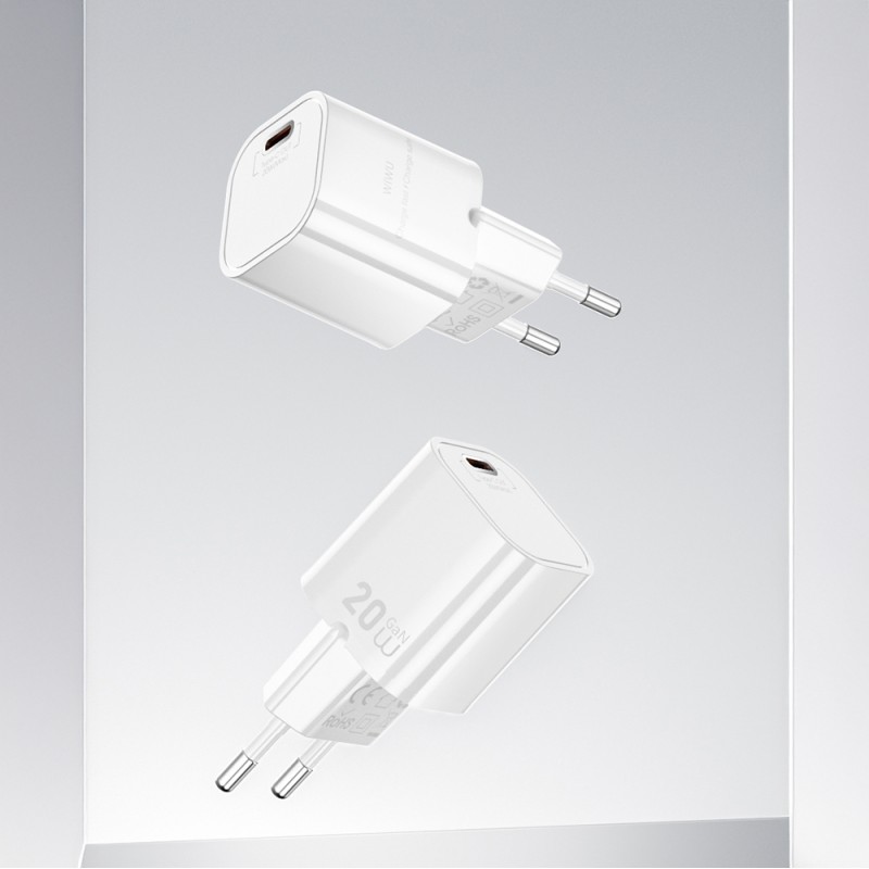 Bal-z Wiwu Wi-G014 Cube Serisi GaN Tech PD Hızlı Şarj Özellikli Mini Şarj Başlığı 20W