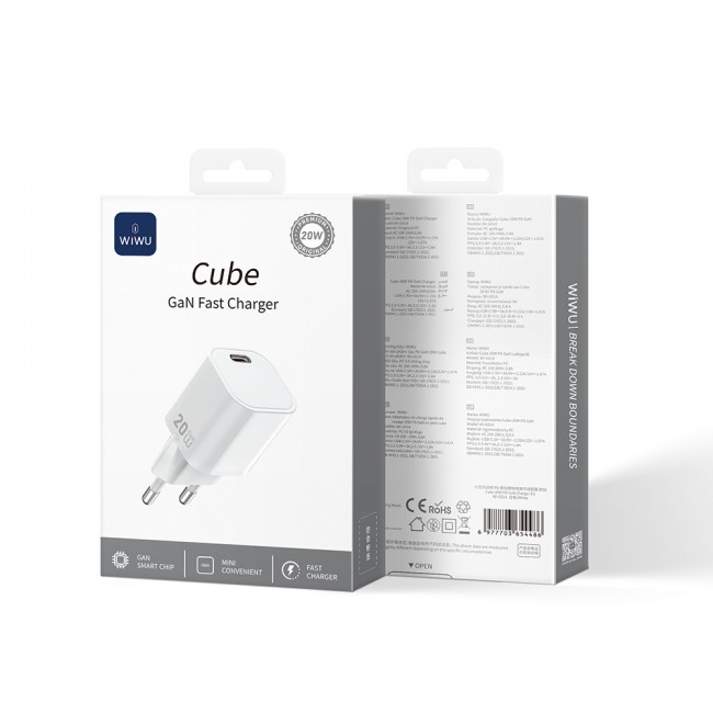 Wiwu Wi-G014 Cube Serisi GaN Tech PD Hızlı Şarj Özellikli Mini Şarj Başlığı 20W Wiwu Wi-G014 Cube Serisi GaN Tech PD Hızlı Şarj Özellikli Mini Şarj Başlığı 20W