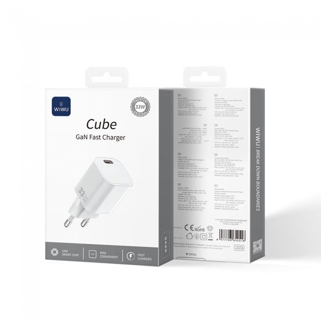 Wiwu Wi-G015 Cube Serisi GaN Tech PD Hızlı Şarj Özellikli Mini Şarj Başlığı 33W Wiwu Wi-G015 Cube Serisi GaN Tech PD Hızlı Şarj Özellikli Mini Şarj Başlığı 33W