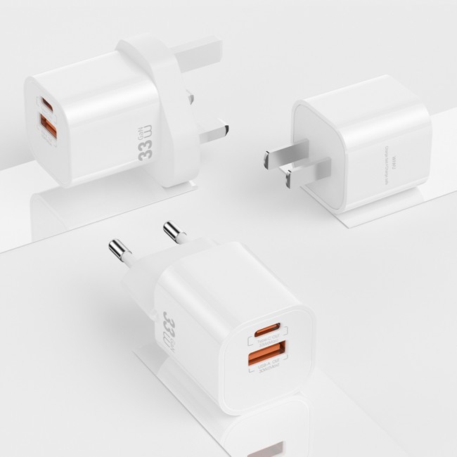 Wiwu Wi-G017 Cube Serisi Type-C PD & USB-A GaN Tech PD Hızlı Şarj Özellikli Mini Şarj Başlığı 33W Wiwu Wi-G017 Cube Serisi Type-C PD & USB-A GaN Tech PD Hızlı Şarj Özellikli Mini Şarj Başlığı 33W