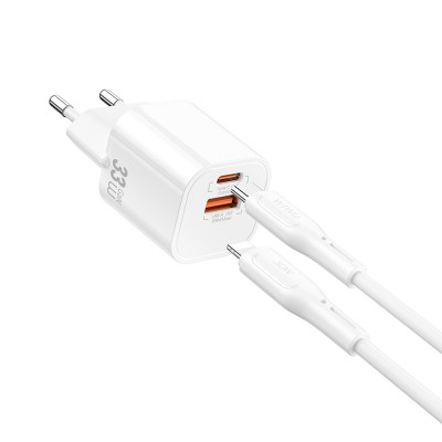 Bal-z Wiwu Wi-G018 Cube Serisi Type-C to Lightning GaN Tech PD Hızlı Şarj Özellikli Kablolu Şarj Seti 33W