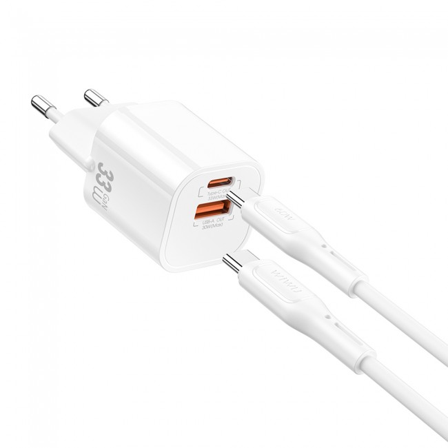 Wiwu Wi-G018 Cube Serisi Type-C to Type-C GaN Tech PD Hızlı Şarj Özellikli Kablolu Şarj Seti 33W Wiwu Wi-G018 Cube Serisi Type-C to Type-C GaN Tech PD Hızlı Şarj Özellikli Kablolu Şarj Seti 33W