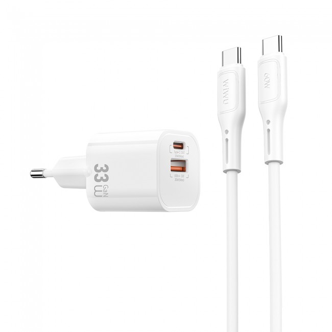 Wiwu Wi-G018 Cube Serisi Type-C to Type-C GaN Tech PD Hızlı Şarj Özellikli Kablolu Şarj Seti 33W Wiwu Wi-G018 Cube Serisi Type-C to Type-C GaN Tech PD Hızlı Şarj Özellikli Kablolu Şarj Seti 33W