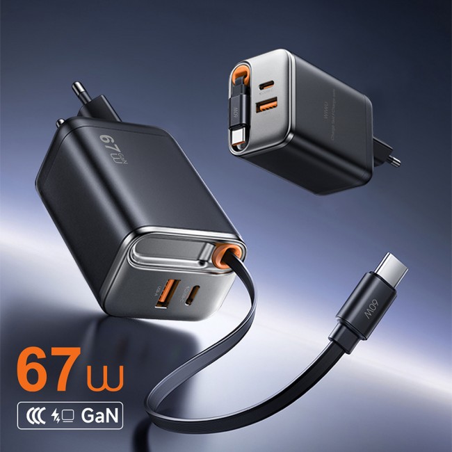 Wiwu Wi-G020 Helix Serisi GaN Teknolojili Hızlı Şarj Başlığı USB-A to Type-C PD 65W Type-C Kablolu Şarj Seti Wiwu Wi-G020 Helix Serisi GaN Teknolojili Hızlı Şarj Başlığı USB-A to Type-C PD 65W Type-C Kablolu Şarj Seti