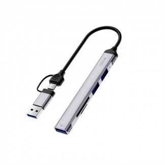 Wiwu Wi-HB003 Zolo Serisi USB3.0 + USB2.0 + SD/TF Bağlantılı Type-C USB-A 5in1 Hub Wiwu Wi-HB003 Zolo Serisi USB3.0 + USB2.0 + SD/TF Bağlantılı Type-C USB-A 5in1 Hub