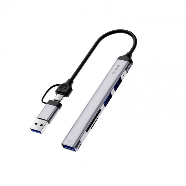 Wiwu Wi-HB003 Zolo Serisi USB3.0 + USB2.0 + SD/TF Bağlantılı Type-C USB-A 5in1 Hub Wiwu Wi-HB003 Zolo Serisi USB3.0 + USB2.0 + SD/TF Bağlantılı Type-C USB-A 5in1 Hub