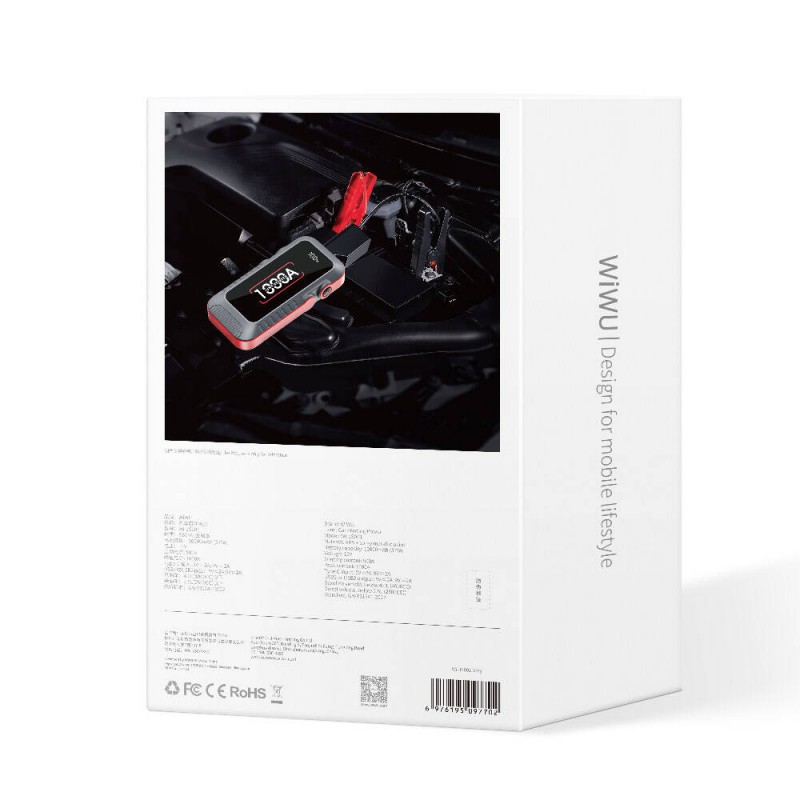 Bal-z Wiwu Wi-JS001 LED Işıklı Araç Akü Acil Durum Takviye Güç Kaynağı Powerbank 12V 37W 10000mAh