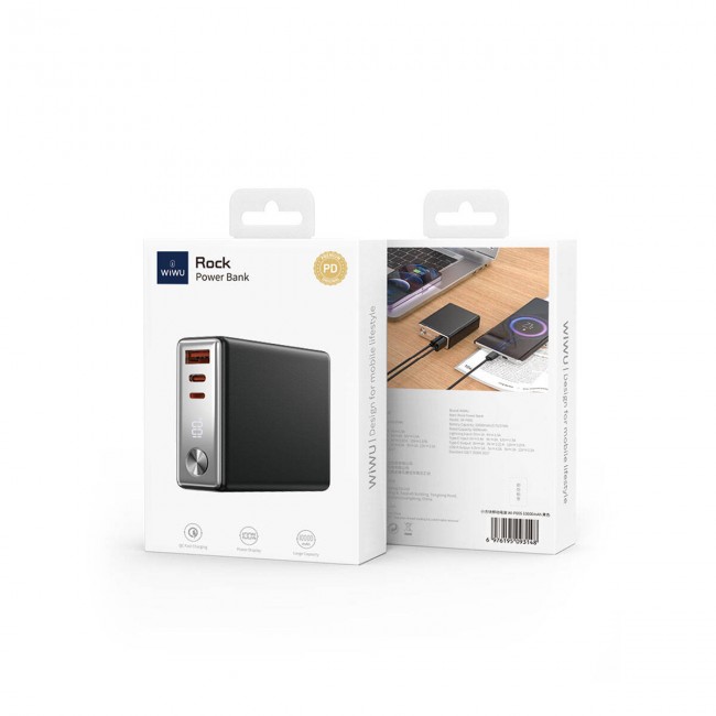 Wiwu Wi-P005 Rock LED Ekranlı Taşınabilir Powerbank PD 20W 10000mAh Wiwu Wi-P005 Rock LED Ekranlı Taşınabilir Powerbank PD 20W 10000mAh