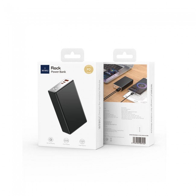 Wiwu Wi-P006 Rock LED Ekranlı Taşınabilir Powerbank PD 20W 20000mAh Wiwu Wi-P006 Rock LED Ekranlı Taşınabilir Powerbank PD 20W 20000mAh