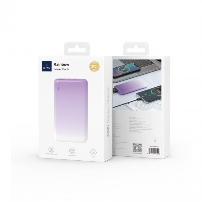Wiwu Wi-P008 Rainbow LED Işıklı Göstergeli Renkli Taşınabilir Powerbank PD 22.5W 10000mAh Wiwu Wi-P008 Rainbow LED Işıklı Göstergeli Renkli Taşınabilir Powerbank PD 22.5W 10000mAh