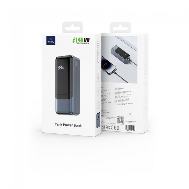 Wiwu Wi-P010 Tank Serisi LED Ekranlı Taşınabilir Powerbank 27000mAh 145W Wiwu Wi-P010 Tank Serisi LED Ekranlı Taşınabilir Powerbank 27000mAh 145W