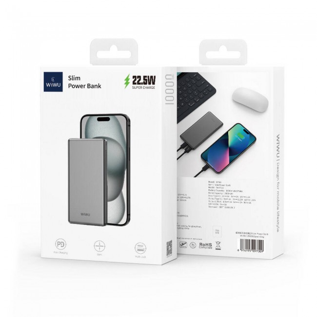 Wiwu Wi-P013 Slim Serisi LED Işık Göstergeli Ultra İnce Taşınabilir Powerbank 10000mAh 22.5W Wiwu Wi-P013 Slim Serisi LED Işık Göstergeli Ultra İnce Taşınabilir Powerbank 10000mAh 22.5W