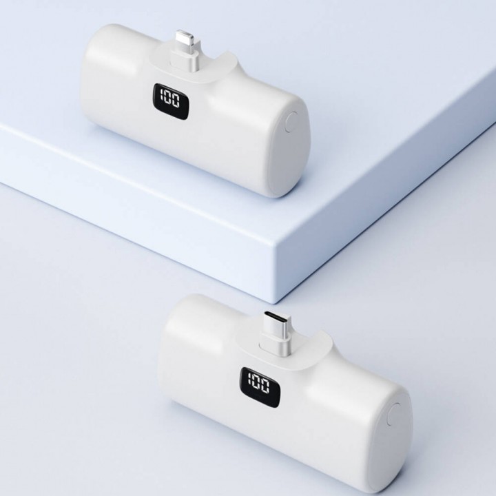 Wiwu Wi-P017 Capsule Serisi 2in1 Mini Taşınabilir Standlı Lightning Powerbank 5000mAh