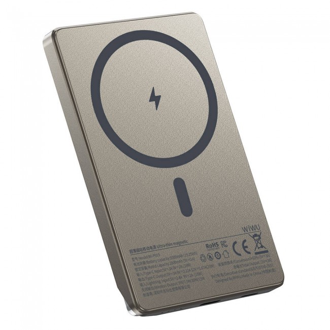 Wiwu Wi-P019 Ultra-Thin Explore Serisi Led Göstergeli Wireless Magsafe Powerbank 15W 5000mAh Wiwu Wi-P019 Ultra-Thin Explore Serisi Led Göstergeli Wireless Magsafe Powerbank 15W 5000mAh