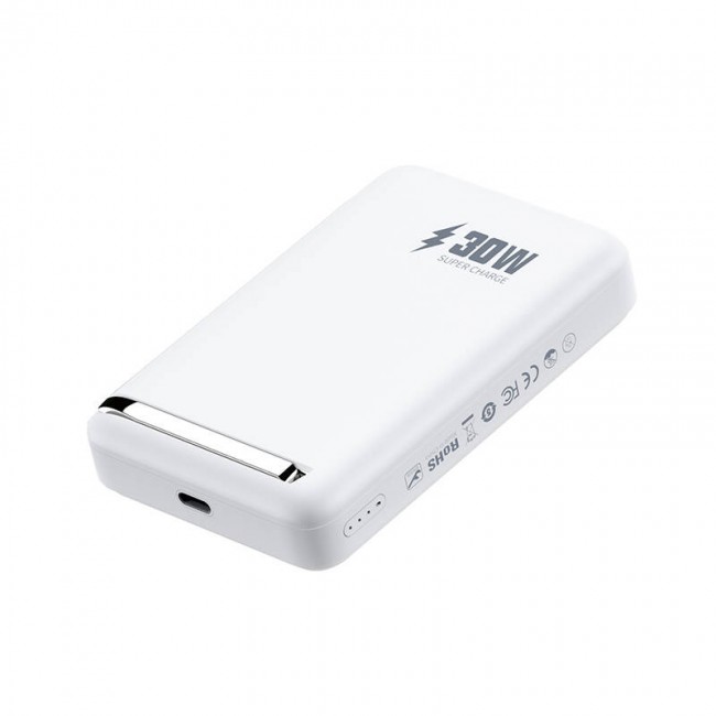 Wiwu Wi-P031 Qi2 Şarj Teknolojili LED Işık Göstergeli Standlı 30W Taşınabilir Magsafe Wireless Powerbank 10.000mAh Wiwu Wi-P031 Qi2 Şarj Teknolojili LED Işık Göstergeli Standlı 30W Taşınabilir Magsafe Wireless Powerbank 10.000mAh