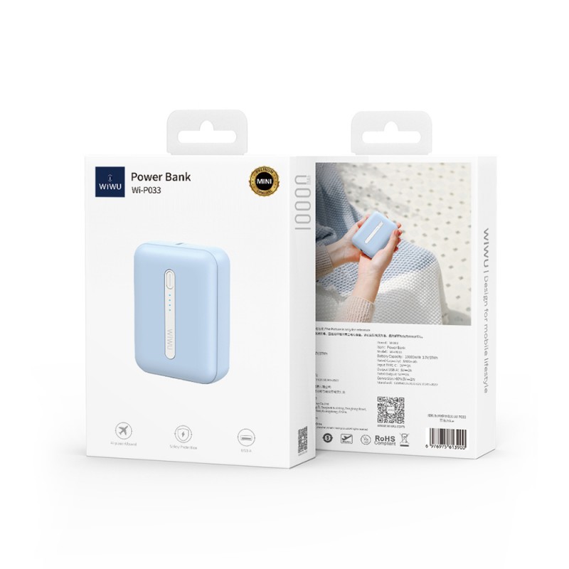 Bal-z Wiwu Wi-P033 LED Işık Göstergeli Taşınabilir Mini Powerbank 10000mAh