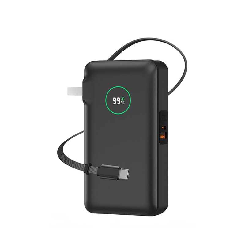 Bal-z Wiwu Wi-P049 Noble Serisi Type-C Kablolu Dijital LED Göstergeli Powerbank PD 35W 10000mAh