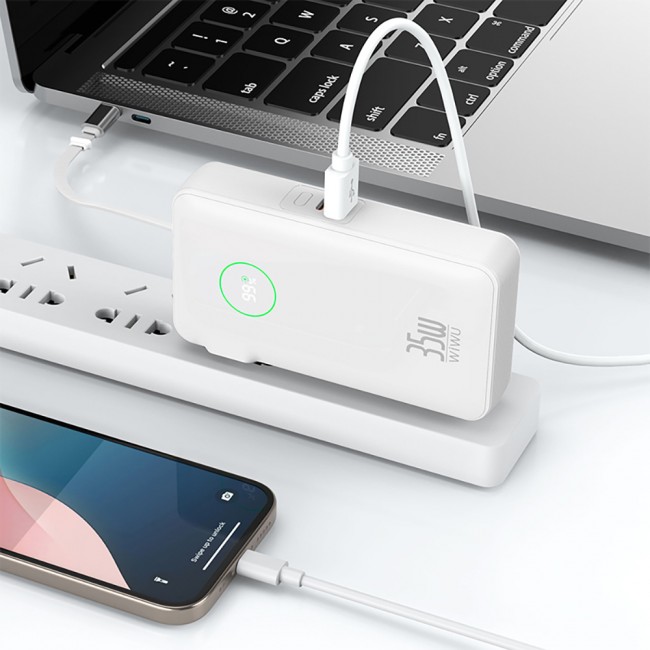 Wiwu Wi-P049 Noble Serisi Type-C Kablolu Dijital LED Göstergeli Powerbank PD 35W 10000mAh Wiwu Wi-P049 Noble Serisi Type-C Kablolu Dijital LED Göstergeli Powerbank PD 35W 10000mAh