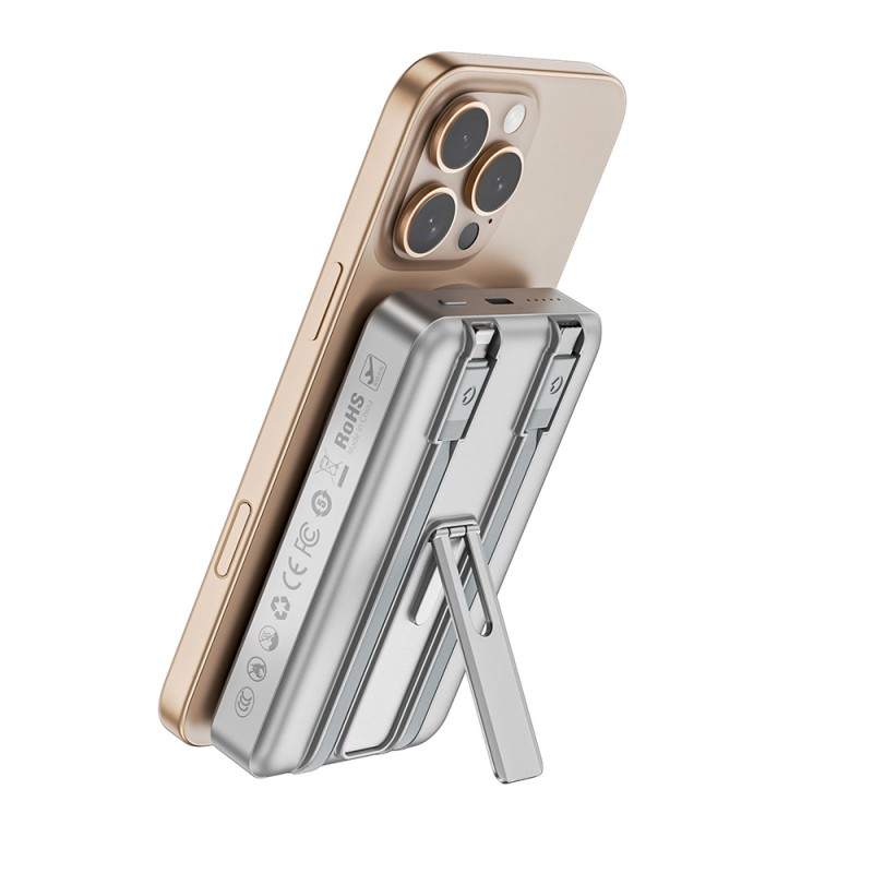 Bal-z Wiwu Wi-P056 Taşınabilir Wireless Şarj ve PD Hızlı Şarj Özellikli Powerbank 15W 10000mAh