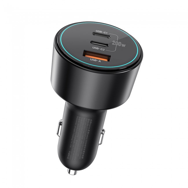 Wiwu Wi-QC026 Starship Serisi Hızlı Şarj Özellikli Dual Type-C + USB-A Portlu Araç Şarj Aleti 200W Wiwu Wi-QC026 Starship Serisi Hızlı Şarj Özellikli Dual Type-C + USB-A Portlu Araç Şarj Aleti 200W