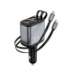 Wiwu Wi-QC027 Exeed Serisi Type-C&Lightning Kablolu + USB-A Hızlı Şarj Özellikli Led Göstergeli Araç Şarj Aleti 117W Wiwu Wi-QC027 Exeed Serisi Type-C&Lightning Kablolu + USB-A Hızlı Şarj Özellikli Led Göstergeli Araç Şarj Aleti 117W
