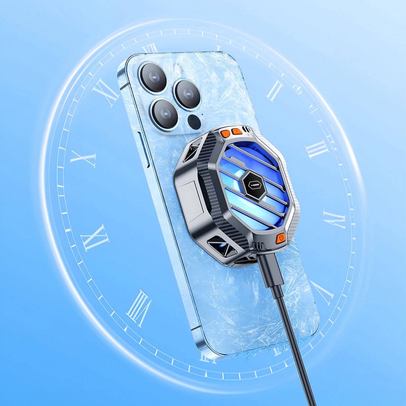 Bal-z Wiwu Wi-R001 15W M-safe Şarj Özellikli RGB Işıklı Telefon Soğutucu Fan